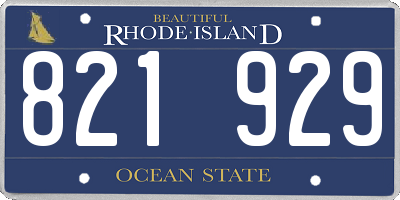 RI license plate 821929