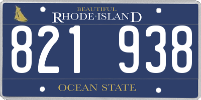 RI license plate 821938