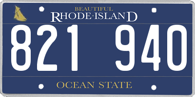 RI license plate 821940