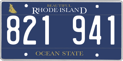 RI license plate 821941