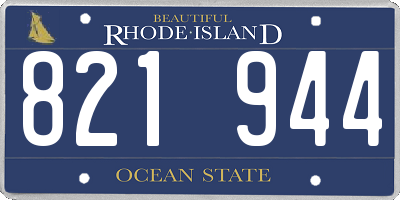 RI license plate 821944