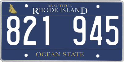 RI license plate 821945