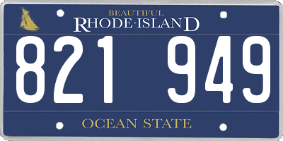 RI license plate 821949