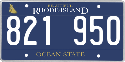 RI license plate 821950