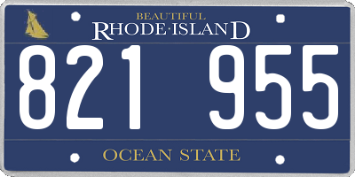 RI license plate 821955