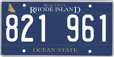 RI license plate 821961