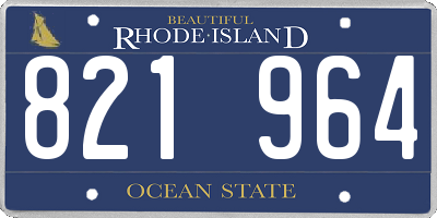 RI license plate 821964