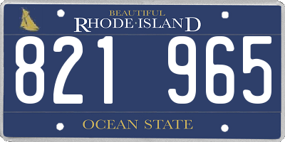 RI license plate 821965