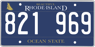 RI license plate 821969