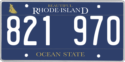 RI license plate 821970