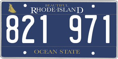 RI license plate 821971