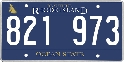 RI license plate 821973