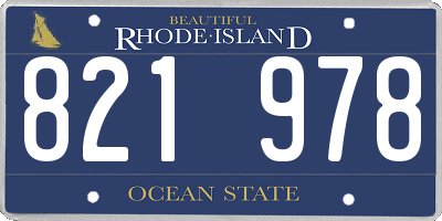 RI license plate 821978