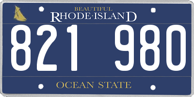 RI license plate 821980