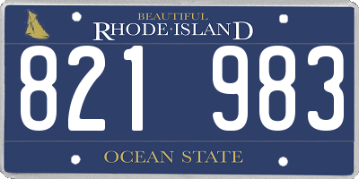 RI license plate 821983