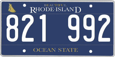 RI license plate 821992