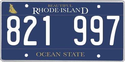 RI license plate 821997