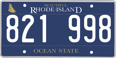 RI license plate 821998