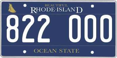 RI license plate 822000