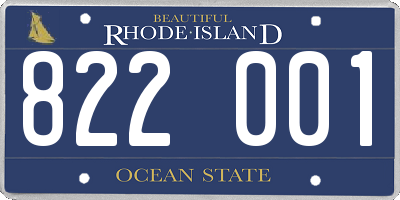 RI license plate 822001