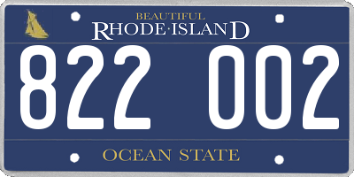 RI license plate 822002