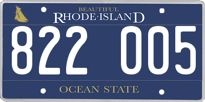 RI license plate 822005