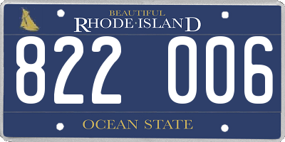 RI license plate 822006
