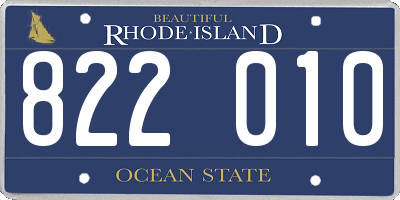 RI license plate 822010