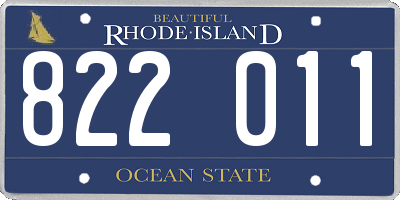 RI license plate 822011