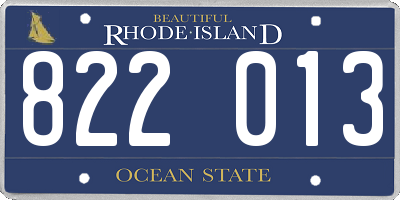RI license plate 822013