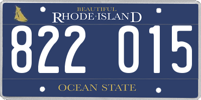 RI license plate 822015