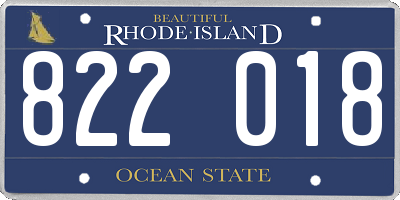 RI license plate 822018