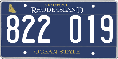 RI license plate 822019