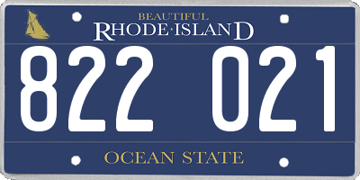 RI license plate 822021