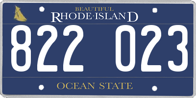 RI license plate 822023
