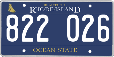 RI license plate 822026