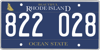 RI license plate 822028