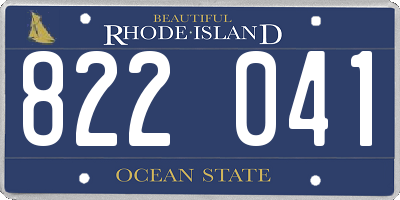 RI license plate 822041
