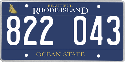 RI license plate 822043