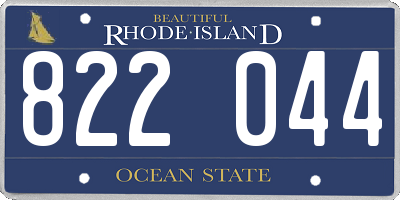 RI license plate 822044