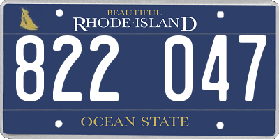 RI license plate 822047