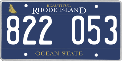 RI license plate 822053
