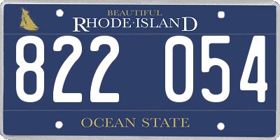 RI license plate 822054