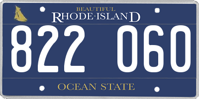 RI license plate 822060
