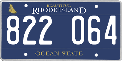 RI license plate 822064