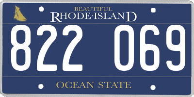 RI license plate 822069