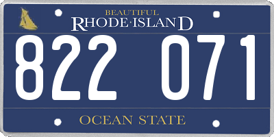 RI license plate 822071