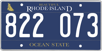 RI license plate 822073
