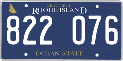 RI license plate 822076