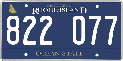 RI license plate 822077